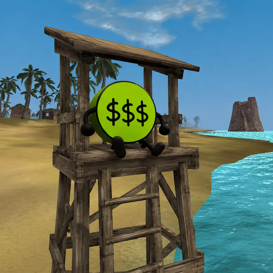The coin sitting in a lifeguard tower watching the horizon