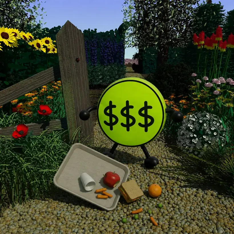 The coin having dropped a full food tray
